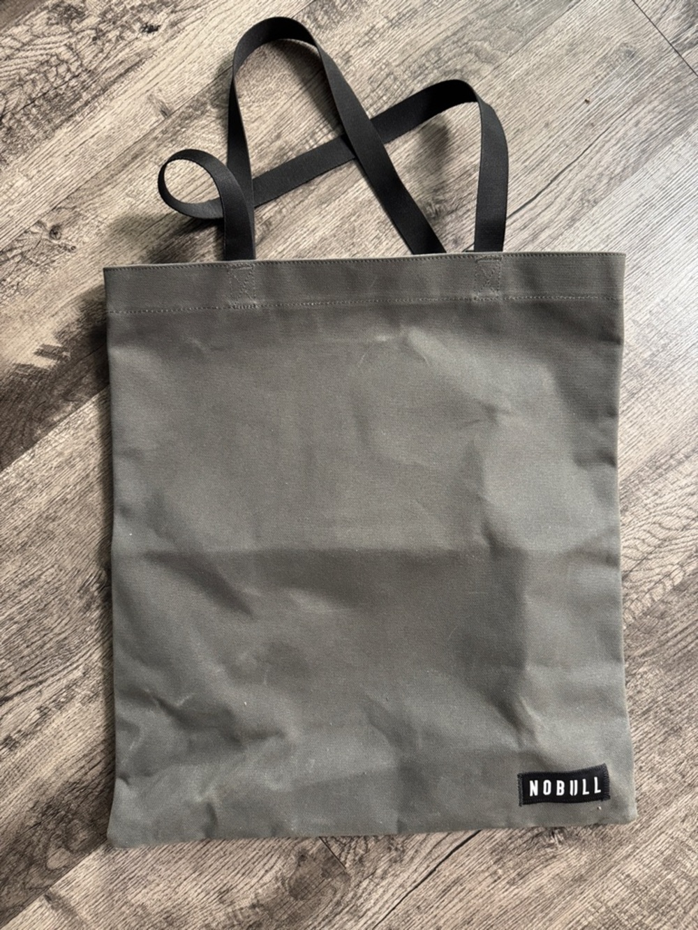 NOBULL Gray Canvas Tote with Black Webbing Handles